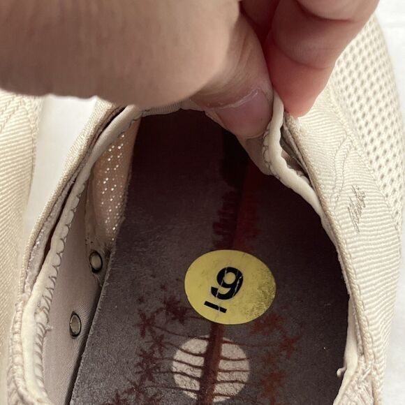 Olukai Waialua Lace Drop-In-Heel Sneaker Shoe Womens Size 9 Ivory Comfort Casual - Picture 8 of 14